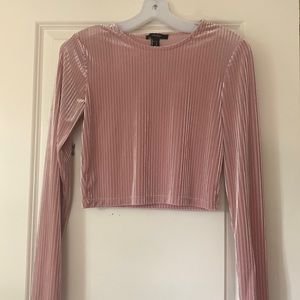 Velvet Cropped Long Sleeve